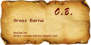 Orosz Barna névjegykártya